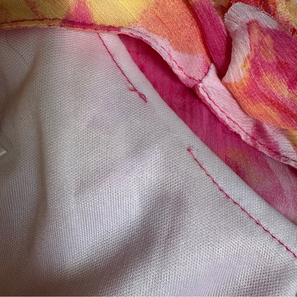 Blueberi Boulevard Pink Yellow Flowy Dress Floral Sleeveless Toddler Girl 4T - Picture 9 of 10